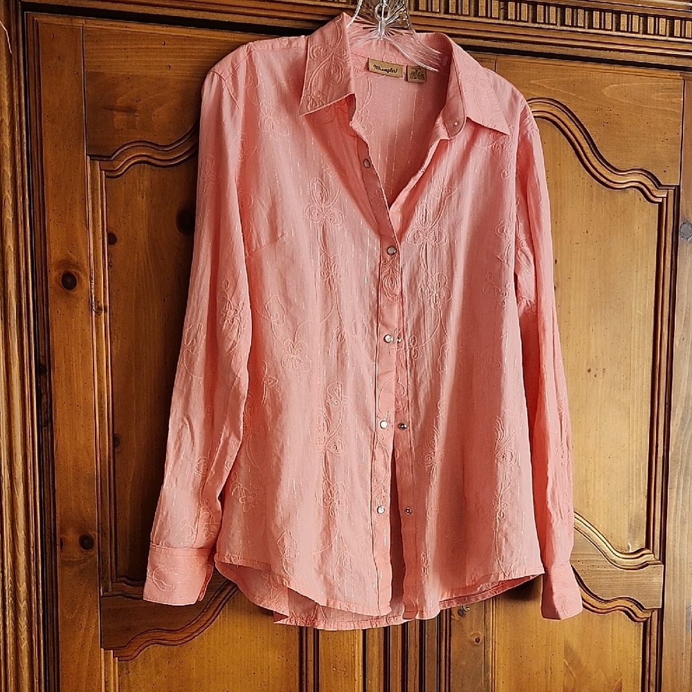 Wrangler Warm Pink Button-Up Shirt